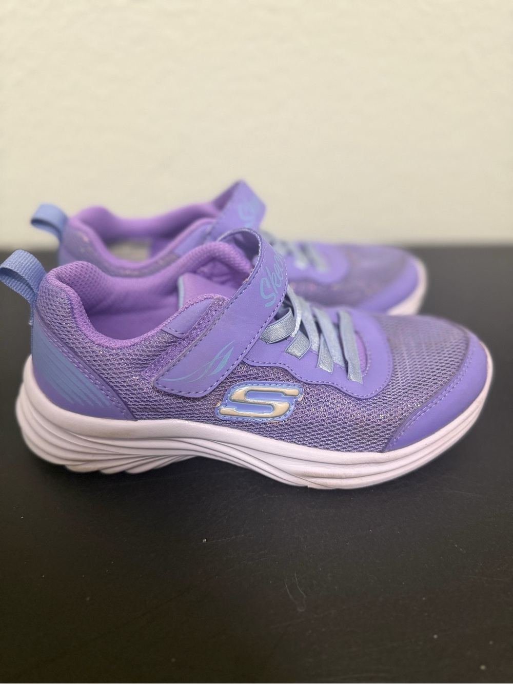 Skechers Kids Purple and Light Blue Slip-On Athletic Sneakers - SZ 13.5
